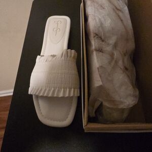 Jessica Simpson Cream Slide Sandals